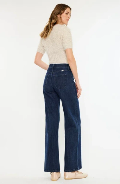 Kancan Camila High Rise Wide Leg Jeans In Blue In Blue
