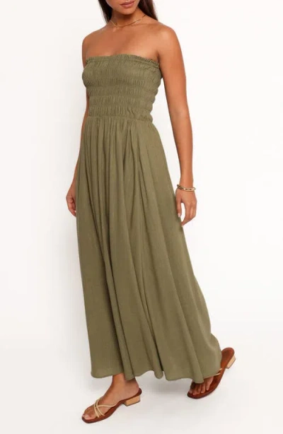Petal And Pup Petal & Pup Linsey Strapless Maxi Dress In Green