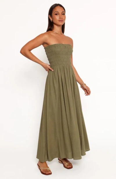Petal And Pup Petal & Pup Linsey Strapless Maxi Dress In Green