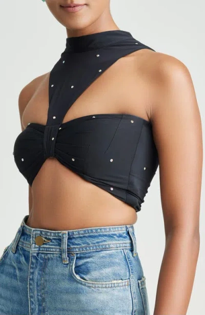 Holichic Genna Sequin Cutout Crop Top