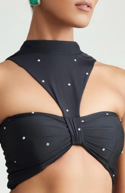 Holichic Genna Sequin Cutout Crop Top