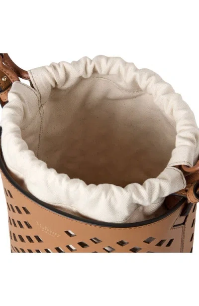 Mulberry Diamond Perforated Leather Bucket Bag In Brown
