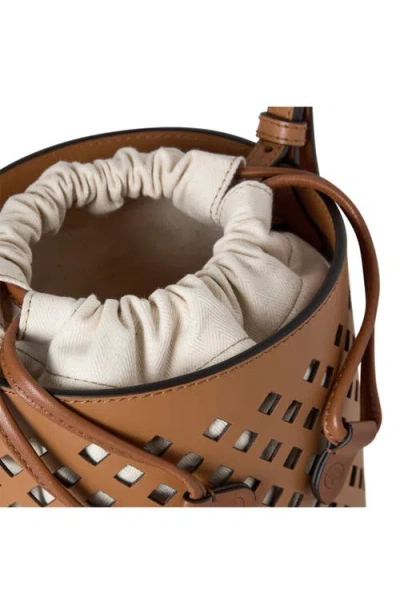 Mulberry Diamond Perforated Leather Bucket Bag In Brown