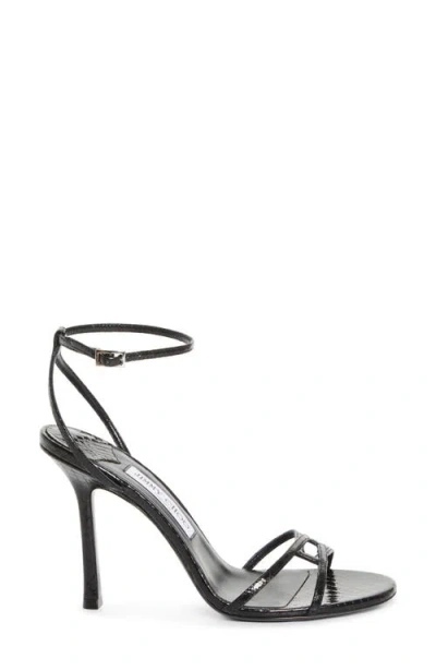 Jimmy Choo Strappy Leo 100 Stiletto Heel Sandals In Black