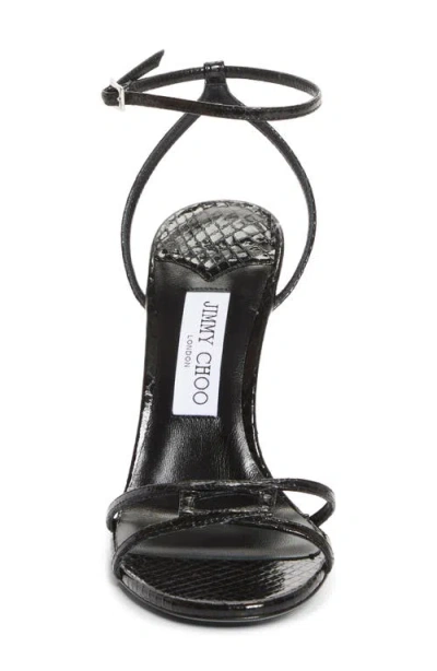 Jimmy Choo Strappy Leo 100 Stiletto Heel Sandals In Black