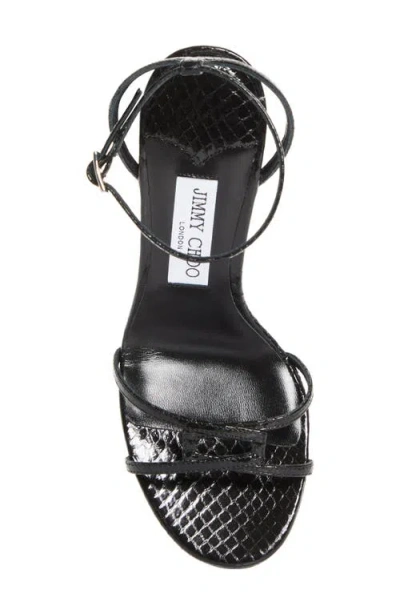 Jimmy Choo Strappy Leo 100 Stiletto Heel Sandals In Black