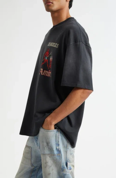 Amiri Mens Black Crystal-embellished Sinners Cotton-jersey T-shirt Xl