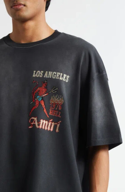 Amiri Mens Black Crystal-embellished Sinners Cotton-jersey T-shirt Xl