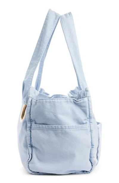 Chloé Medium Plage Washed Cotton Tote In Blue