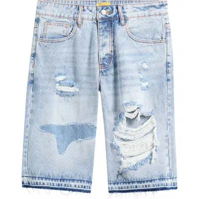 Diet Starts Monday Rip & Repair Denim Shorts In Blue