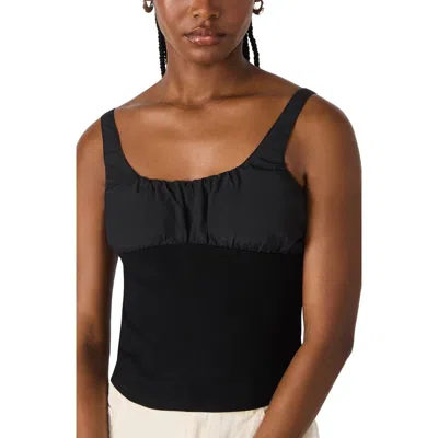 Steve Madden Luana Ruched Detail Top In Black