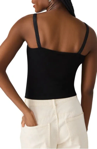 Steve Madden Luana Ruched Detail Top In Black