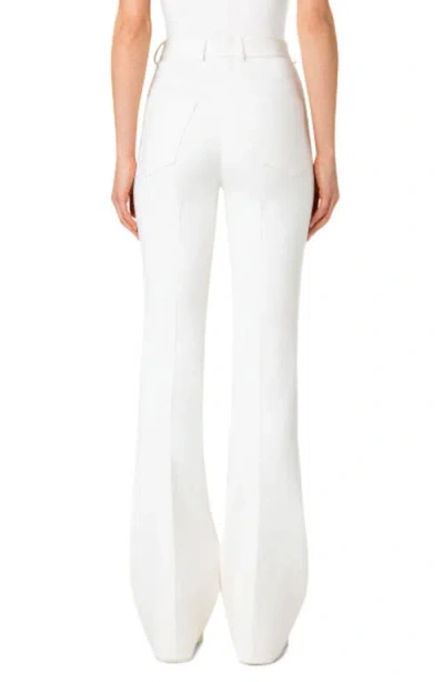 Akris High-rise Bootcut Cotton-silk Pants In White