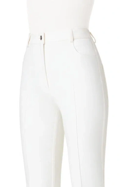 Akris High-rise Bootcut Cotton-silk Pants In White