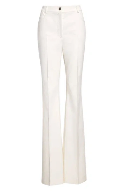 Akris High-rise Bootcut Cotton-silk Pants In White