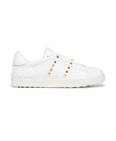 Valentino Garavani Valentino Rockstud Untitled Leather Sneaker In White