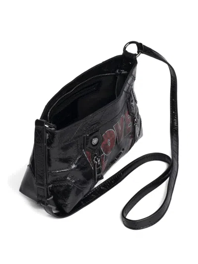Zadig & Voltaire Sunny Mood Punk Embellished Leather Shoulder Bag In Black