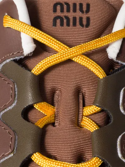 Miu Miu Technical Fabric Sneakers In Neutral