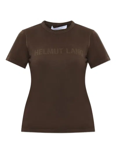 Helmut Lang Logo Print T-shirt In Brown