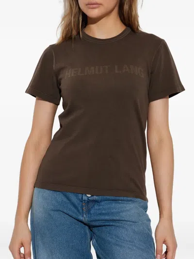 Helmut Lang Logo Print T-shirt In Brown