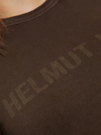 Helmut Lang Logo Print T-shirt In Brown