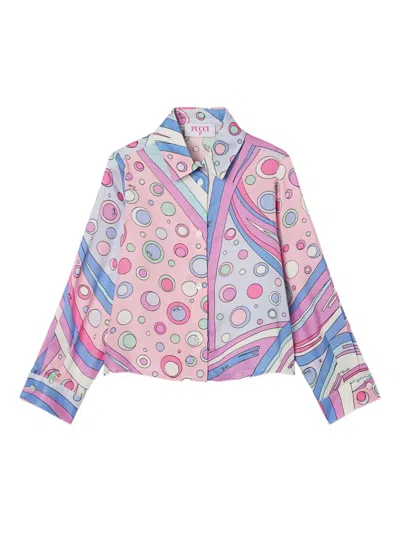 Pucci Junior Fontane Graphic-print Button-up Shirt In Multi