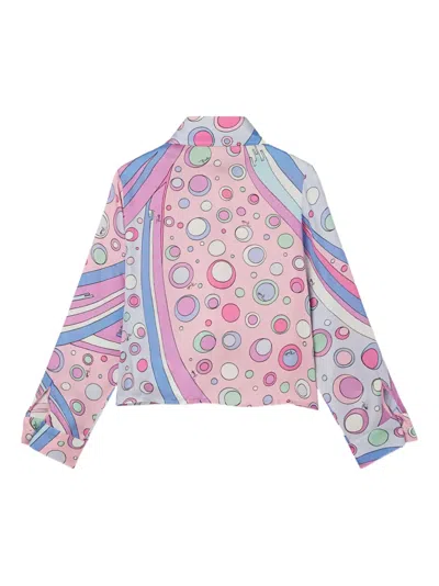 Pucci Junior Fontane Graphic-print Button-up Shirt In Multi