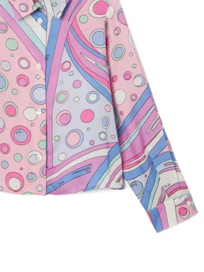 Pucci Junior Fontane Graphic-print Button-up Shirt In Multi
