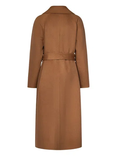 Polo Ralph Lauren Camel Cashmere Coat With Wide Lapels In Brown