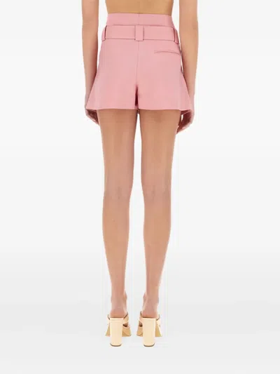 Msgm Belted Shorts In Pink