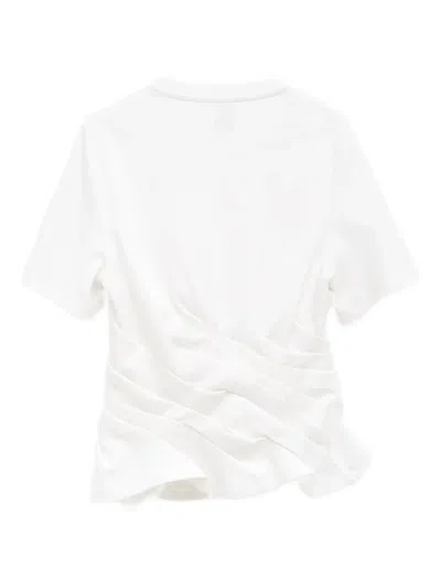 Loewe Draped Cotton-blend Jersey T-shirt In White