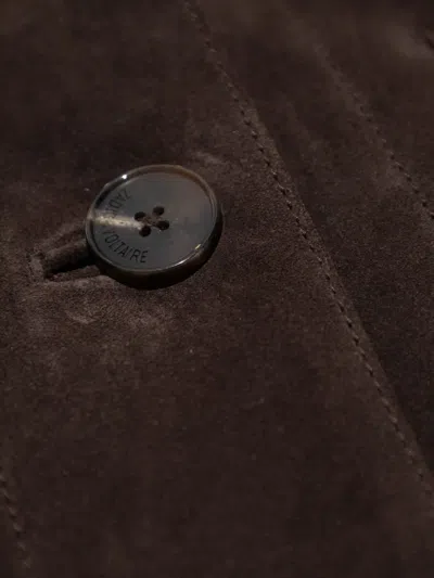 Zadig & Voltaire Womens Dark Chocolate Lessa Suede Jacket In Brown