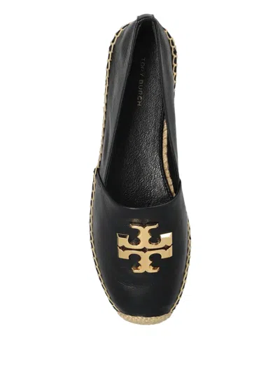 Tory Burch Black Leather Espadrillas In Black