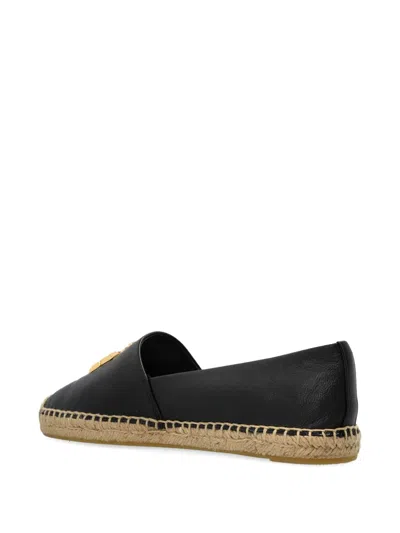 Tory Burch Black Leather Espadrillas In Black