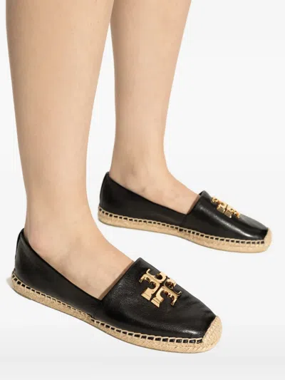 Tory Burch Black Leather Espadrillas In Black