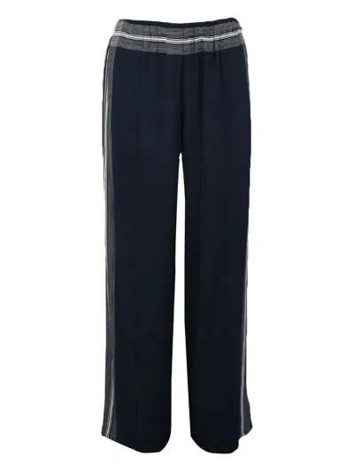 Vince Mid-rise Stripe Pull-on Pants In Blue