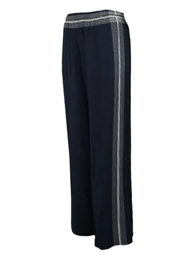 Vince Mid-rise Stripe Pull-on Pants In Blue