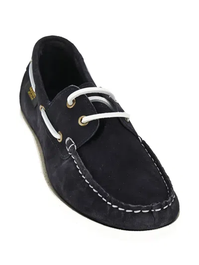 Saxone Of Scotland Suede Boat Shoes In Black