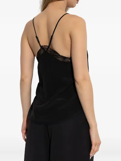Zadig & Voltaire Christy Strass Crepe De Chine Cami In Black