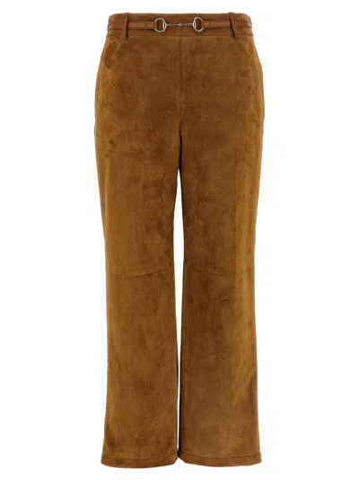 Gucci Soft Texture Trousers Featuring Belt Loops In Brown