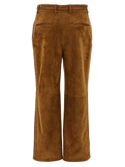 Gucci Soft Texture Trousers Featuring Belt Loops In Brown