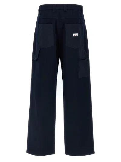 Gucci Blue Cotton Pants In Blue