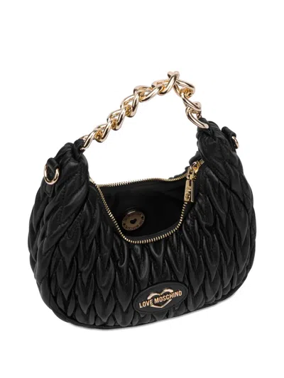 Love Moschino Quilted Hobo Bag In Black