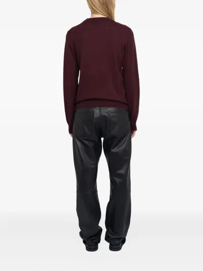 Zadig & Voltaire Womens Dark Chocolate Heart Patch Wool And Cashmere-blend Jumper In Brown