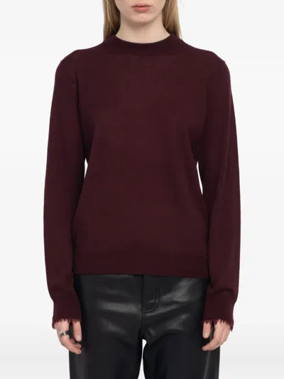 Zadig & Voltaire Womens Dark Chocolate Heart Patch Wool And Cashmere-blend Jumper In Brown