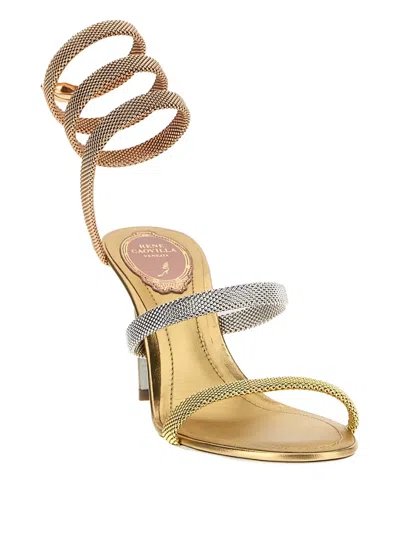 René Caovilla Trigold Cleo Sandals In Gold