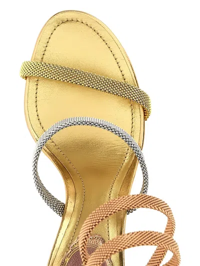 René Caovilla Trigold Cleo Sandals In Gold