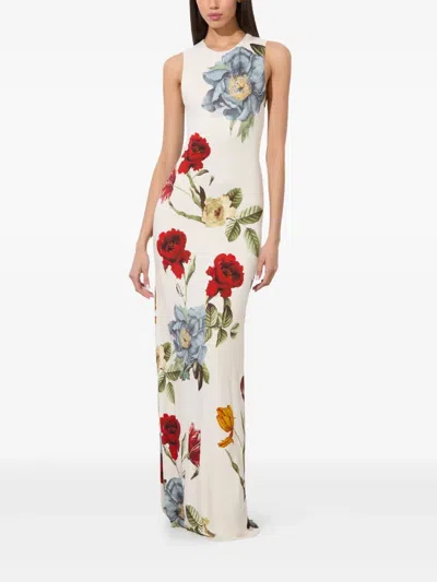 Alice And Olivia Delora Maxi Dress In White