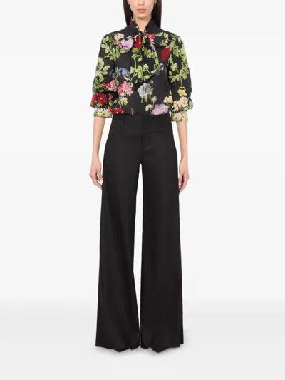 Alice And Olivia Alice + Olivia Lloyd Cotton Blouse In Multi