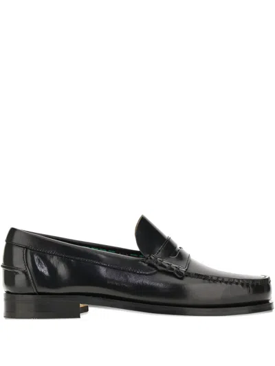 Saxone Of Scotland Patent-leather Loafers In Black